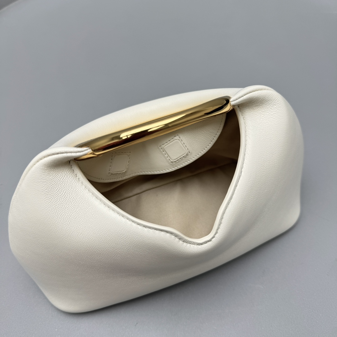 Bagsaaa Jacquemus The small Calino Mini ring handbag light ivory - 22.5*16.5*8.5 cm