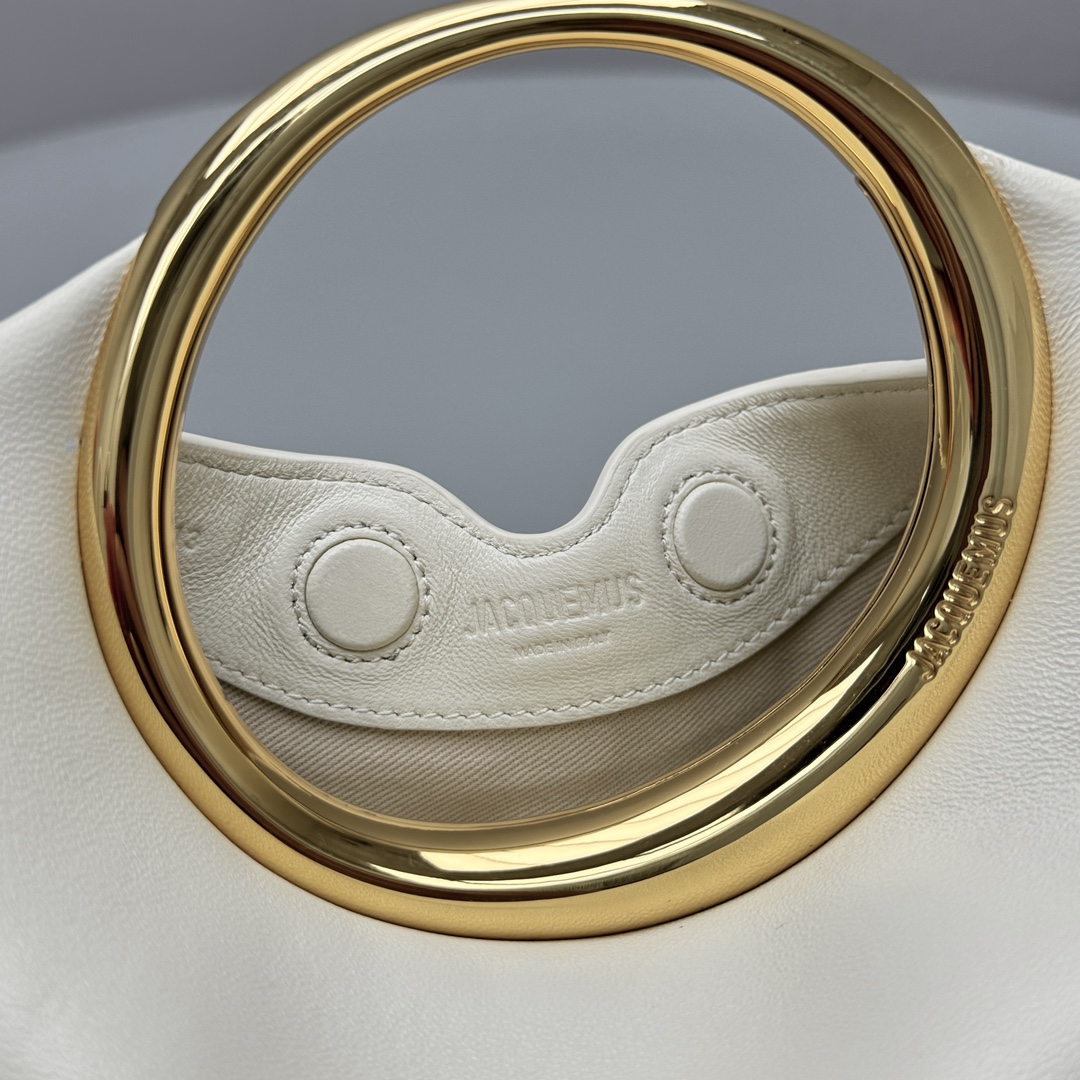 Bagsaaa Jacquemus The small Calino Mini ring handbag light ivory - 22.5*16.5*8.5 cm