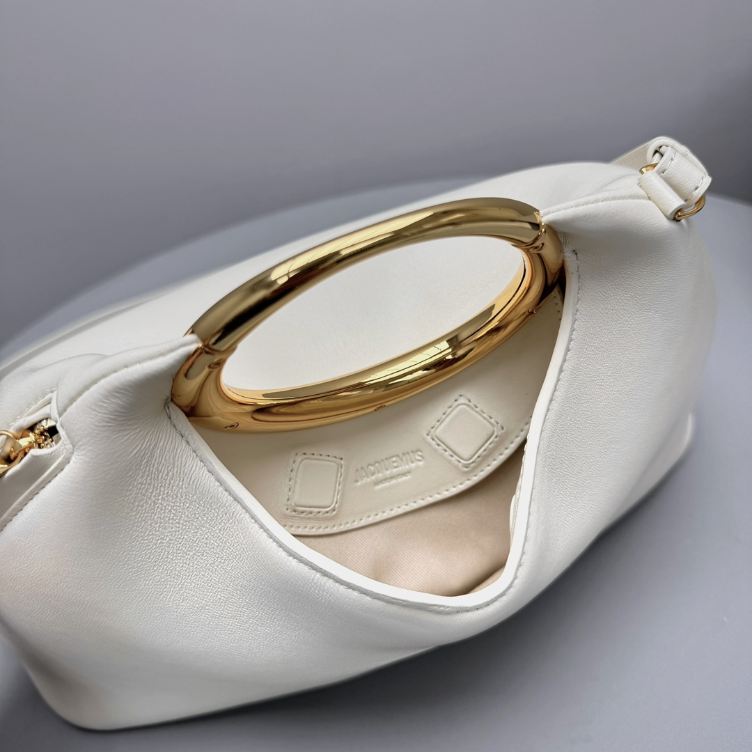 Bagsaaa Jacquemus The Calino Ring Handbag Light Ivory - 33*21*12.5 cm