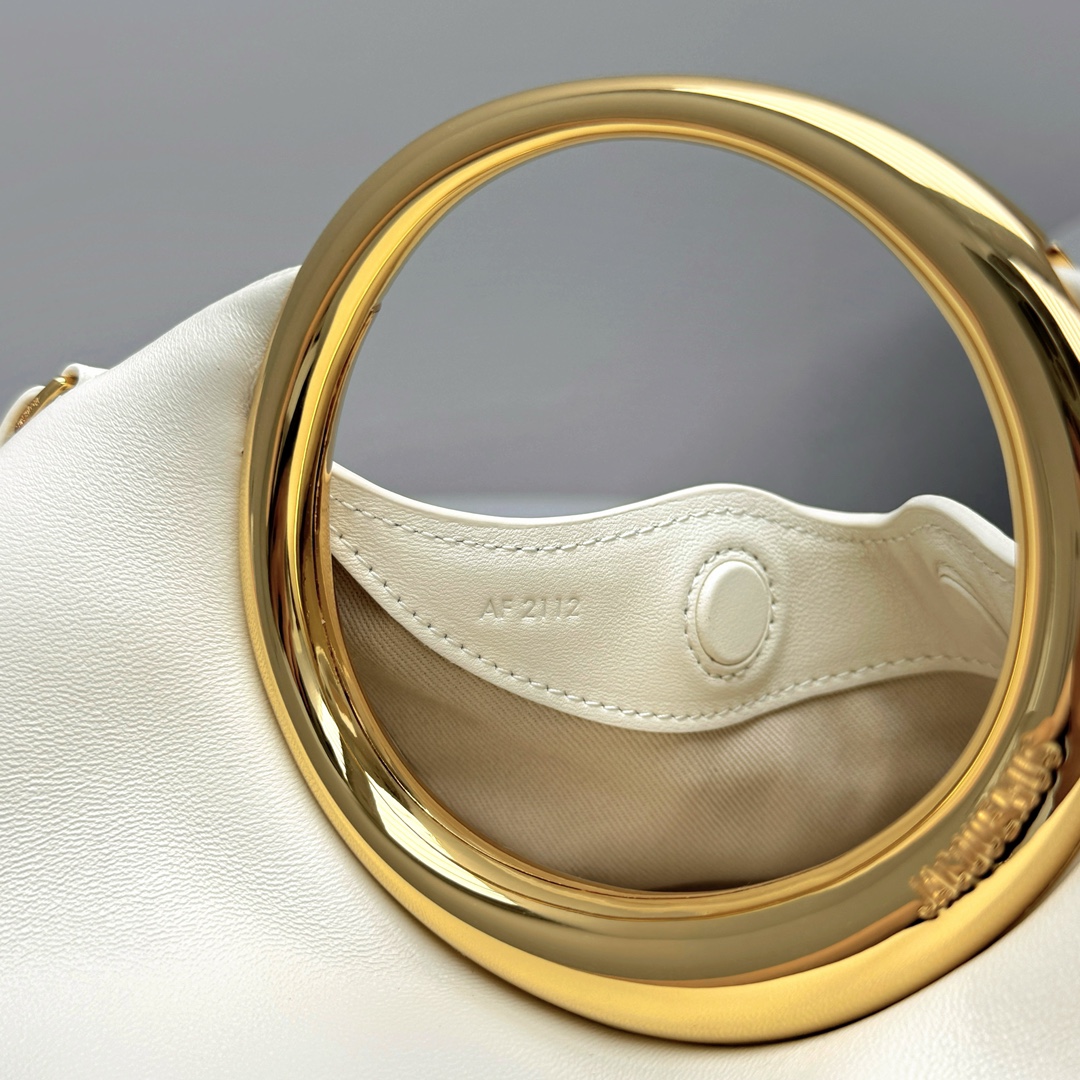 Bagsaaa Jacquemus The Calino Ring Handbag Light Ivory - 33*21*12.5 cm
