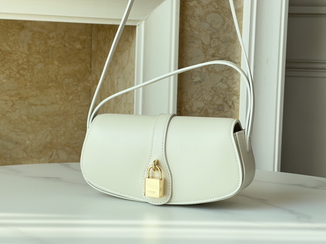 Bagsaaa Ce1i*e Clutch On Strap Tabou In Smooth Calfskin Light Beige - 18.5 x 9.5 x 5 CM
