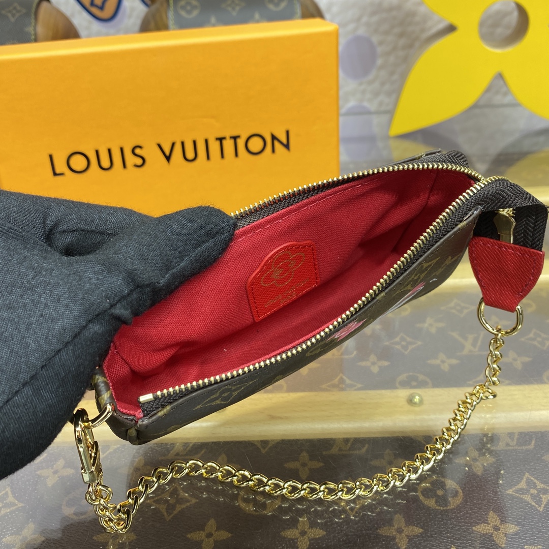 Bagsaaa L0vis Vvtt0n M12205 Mini Pochette Accessoires Candy Red - 10.5 x 4 x 15.5 cm
