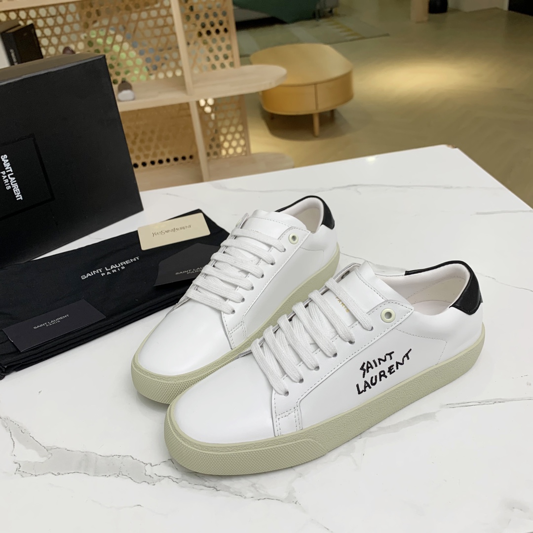 Bagsaaa Y51 court classic sl/06 embroidered sneakers in leather white
