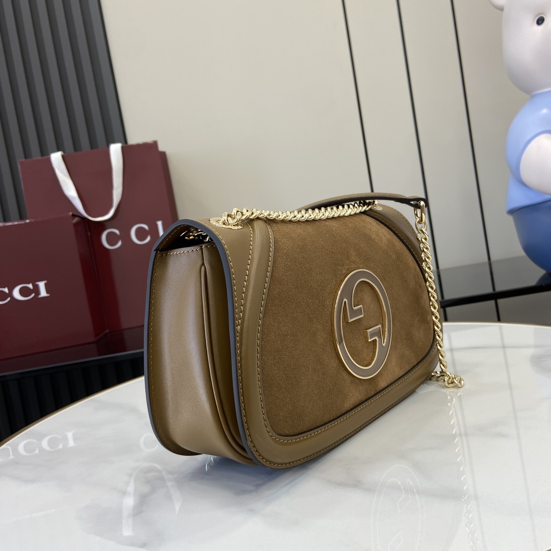 Bagsaaa Gvc*1 Blondie small shoulder bag 815715 light brown suede - 26.5x16x8 cm