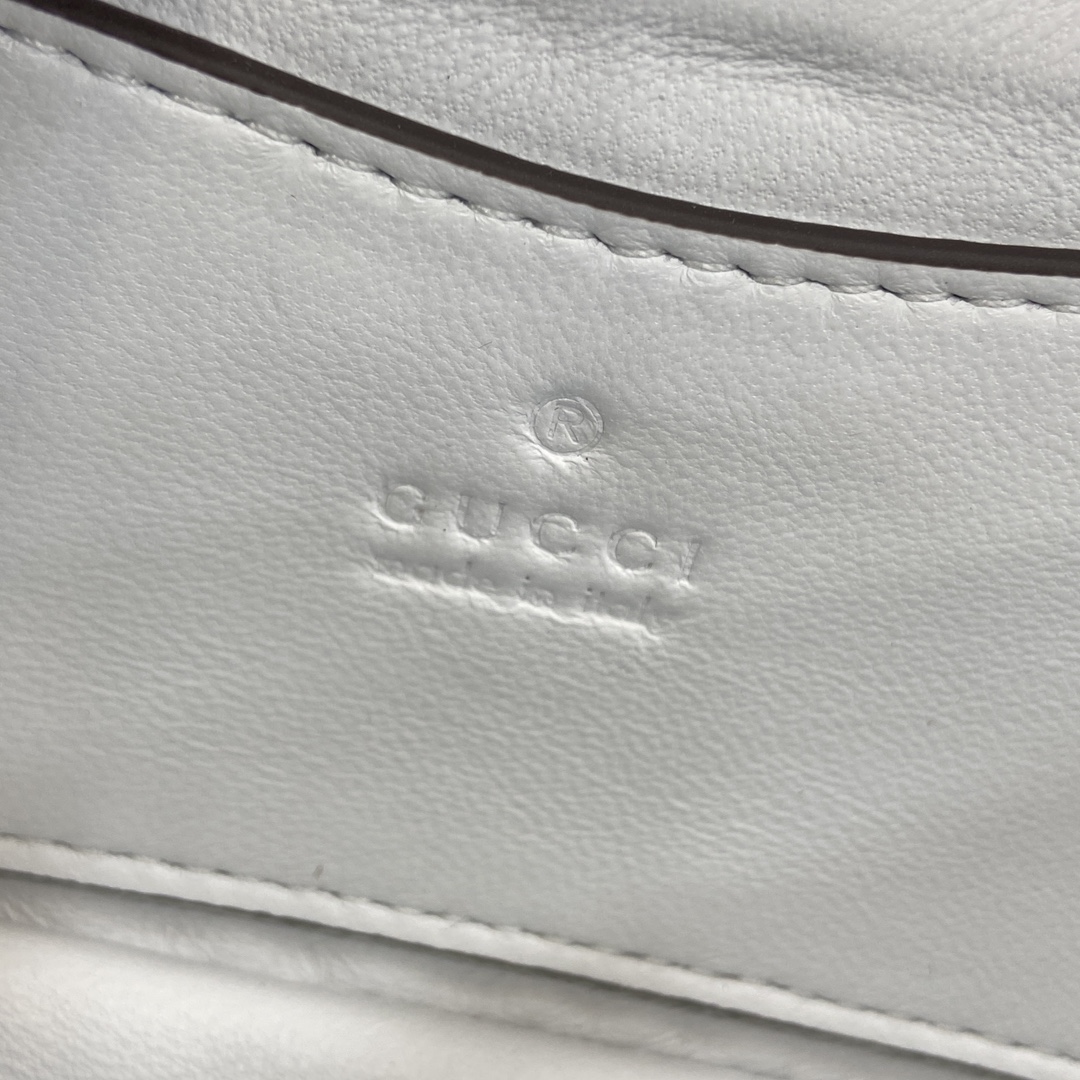 Bagsaaa Gvc*1 GG Milano Mini Top Handle Bag 806017 White Leather - 21 x 12.5 x 4.5cm
