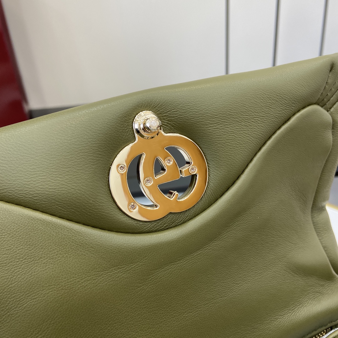 Bagsaaa Gvc*1 GG Milano Mini Top Handle Bag 806017 Olive Green - 21 x 12.5 x 4.5cm