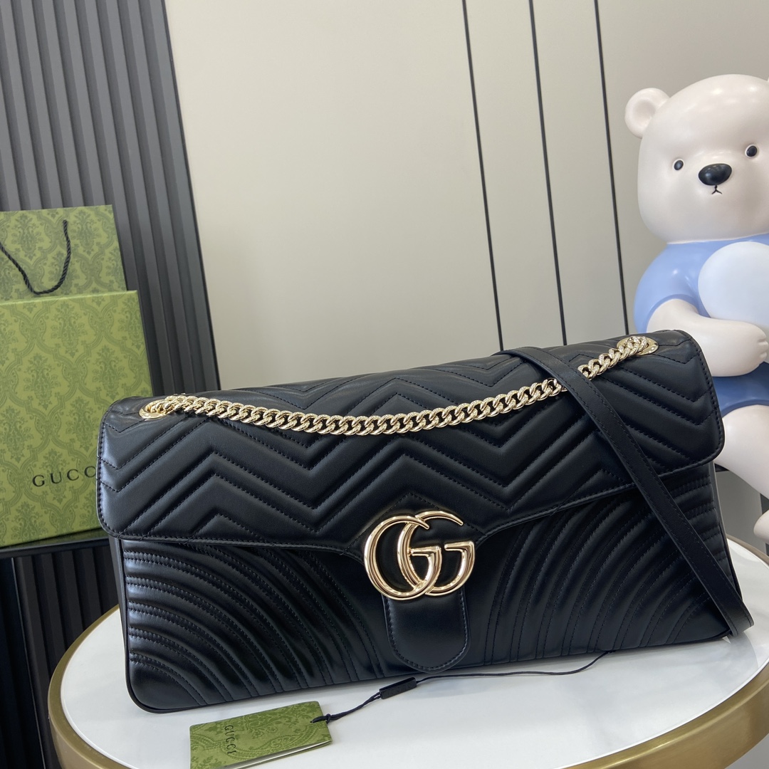 Bagsaaa Gvc*1 GG Marmont large shoulder bag 788371 black - 40x21x8.5cm