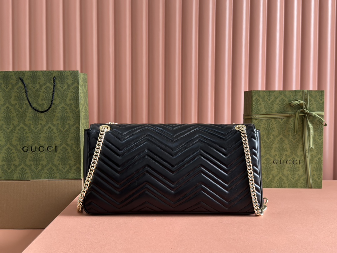Bagsaaa Gvc*1 GG Marmont large shoulder bag 788371 black - 40x21x8.5cm