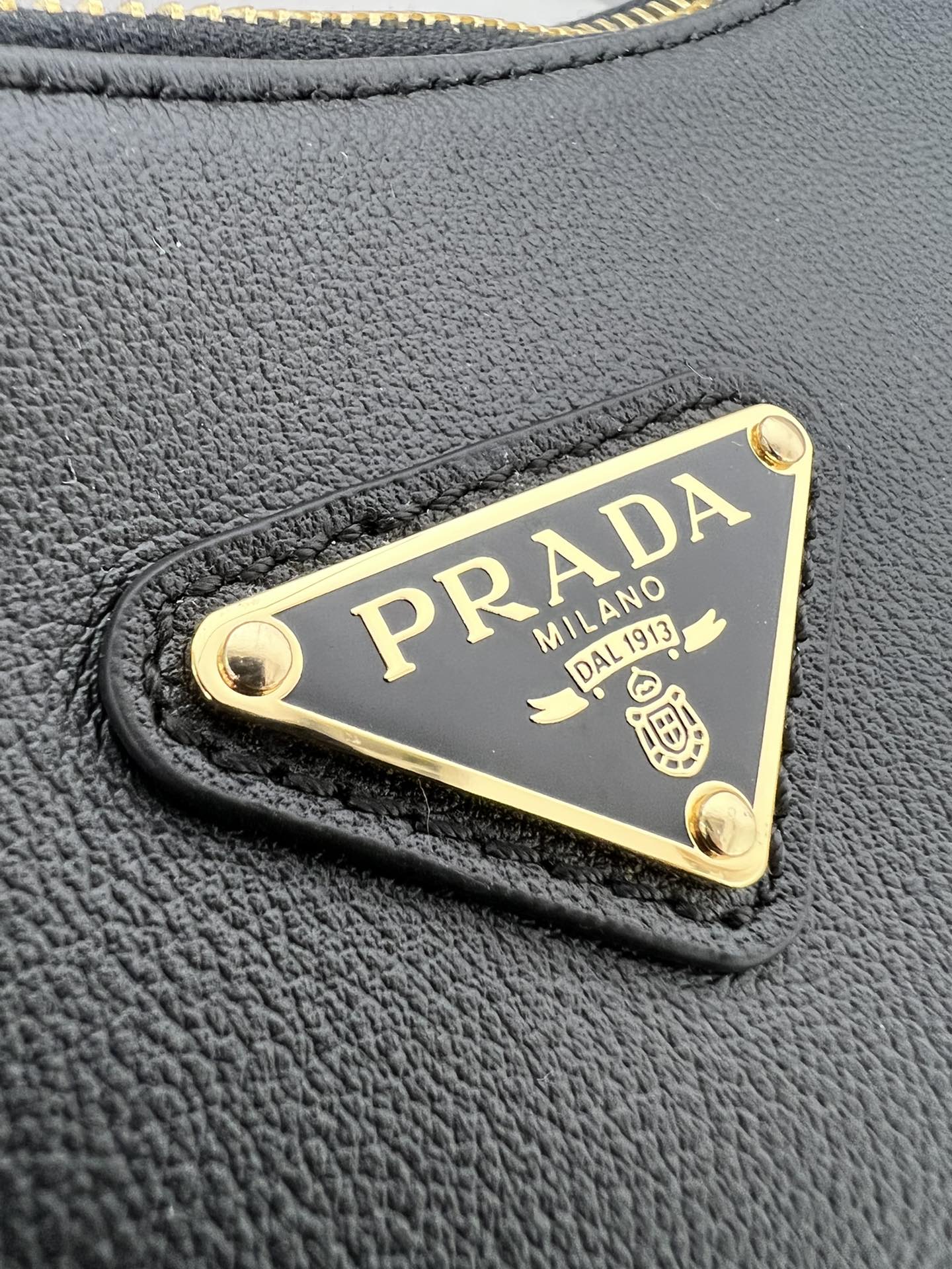 Bagsaaa Pra*a Aimée medium leather shoulder bag black - 31*18*10cm