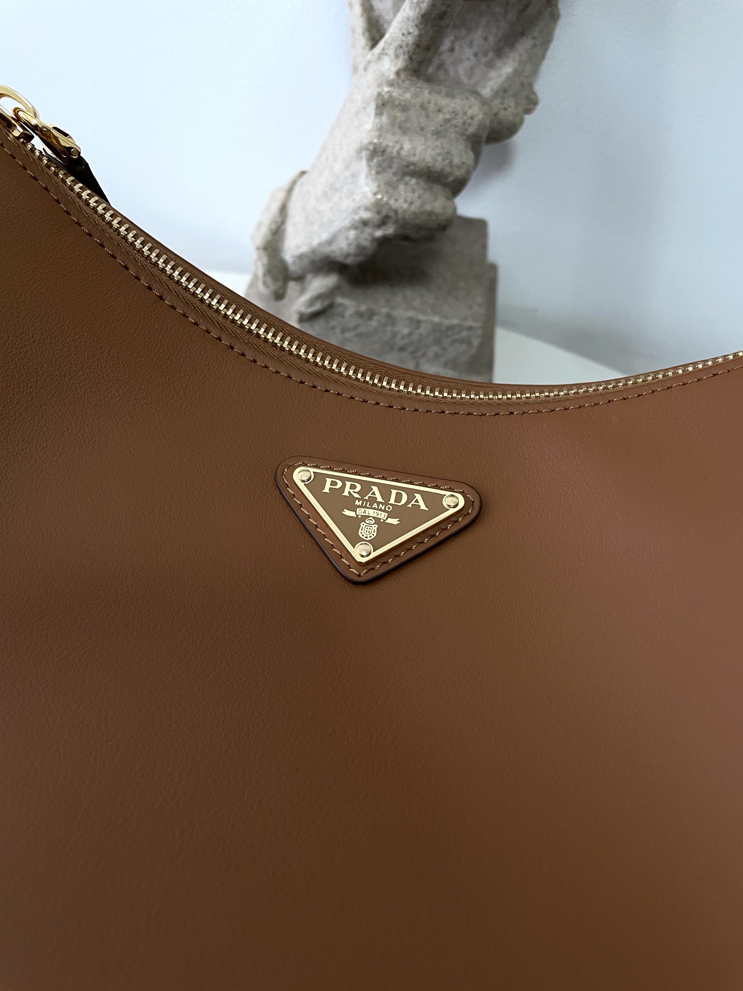 Bagsaaa Pra*a Aimée medium leather shoulder bag brown - 31*18*10cm