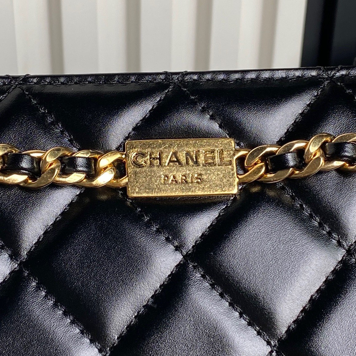 Bagsaaa Ch**el Clutch Black Lambskin AS5203 -13 x 27 x 7cm