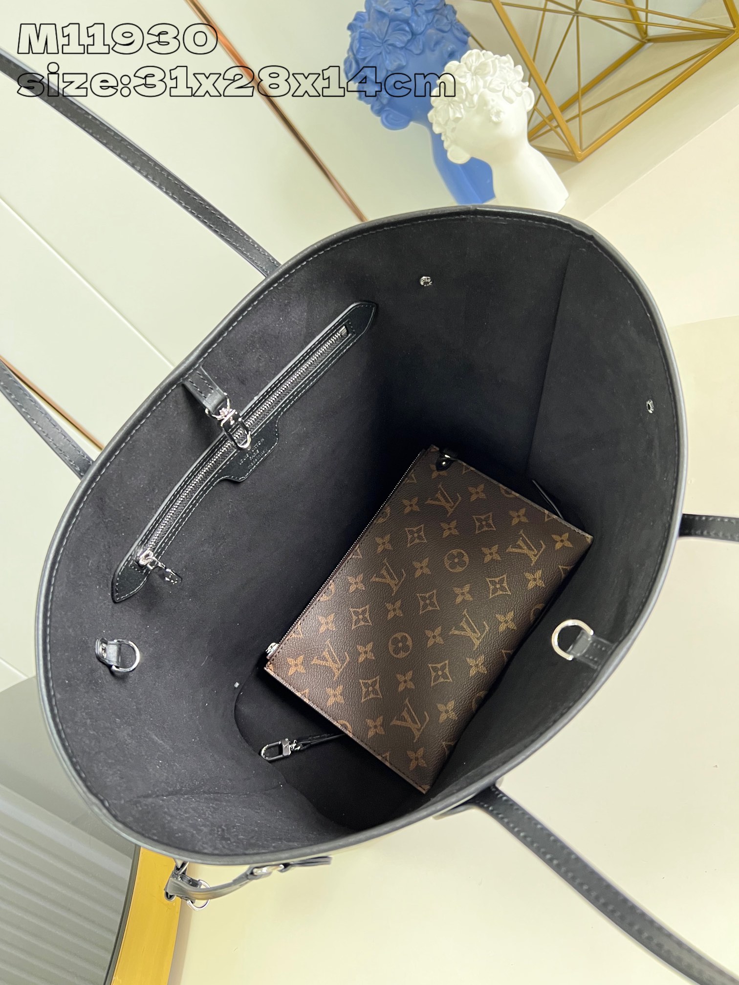 Bagsaaa L0vis Vvtt0n M11930 Neverfull MM Black Epi - 31 x 28 x 14 cm