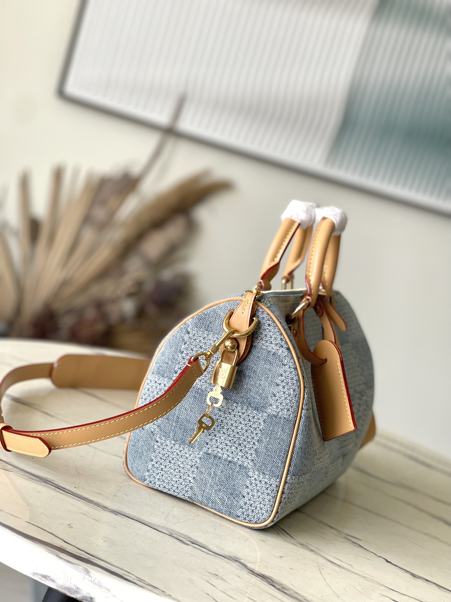 Bagsaaa L0vis Vvtt0n N40700 Speedy 25 Bandoulière Blue - 25 x 15 x 15 cm
