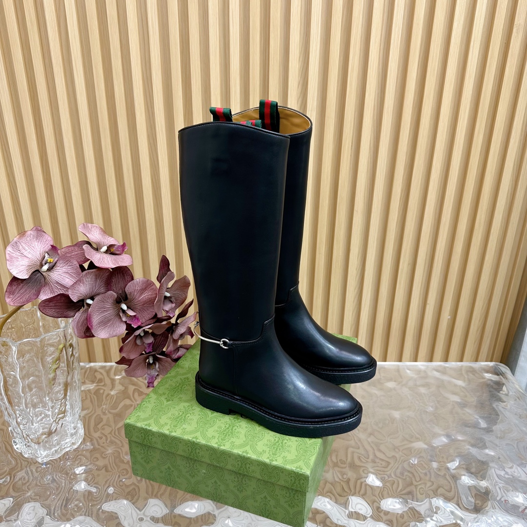 Bagsaaa Gvc*1 Women's slim Horsebit boot black leather ‎806391