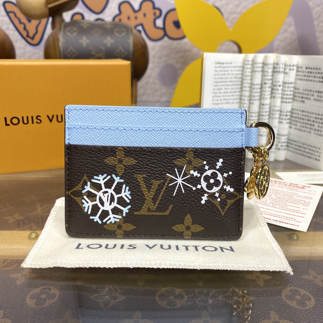 Bagsaaa L0vis Vvtt0n M12227 LV Charms Card Holder Blue - 10.2 x 7.3 x 0.3 cm