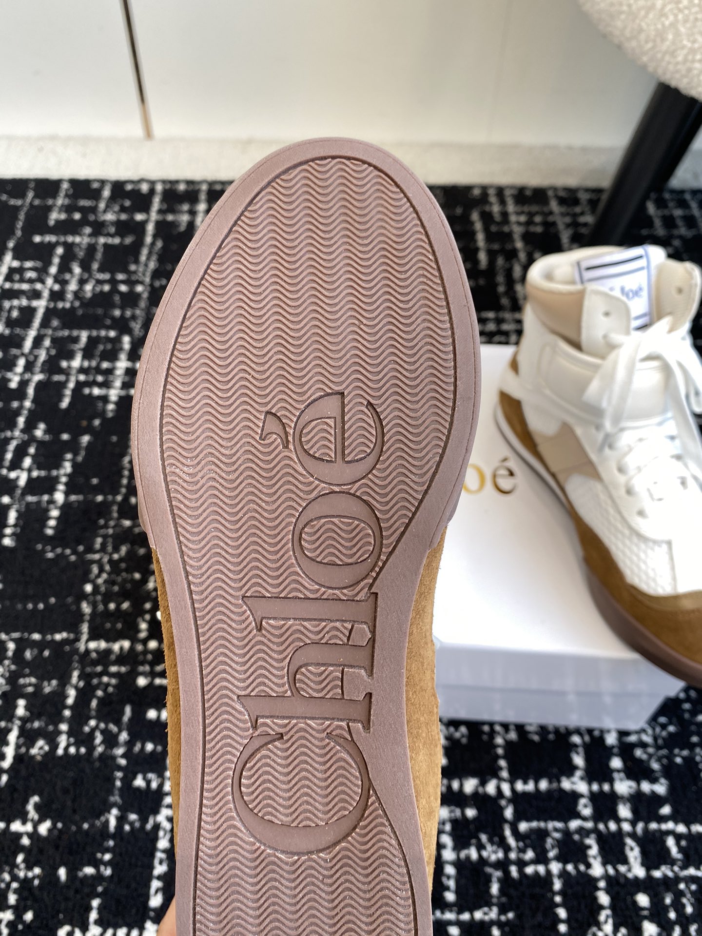 Bagsaaa Chloé Kick high-top sneaker Natural Brown
