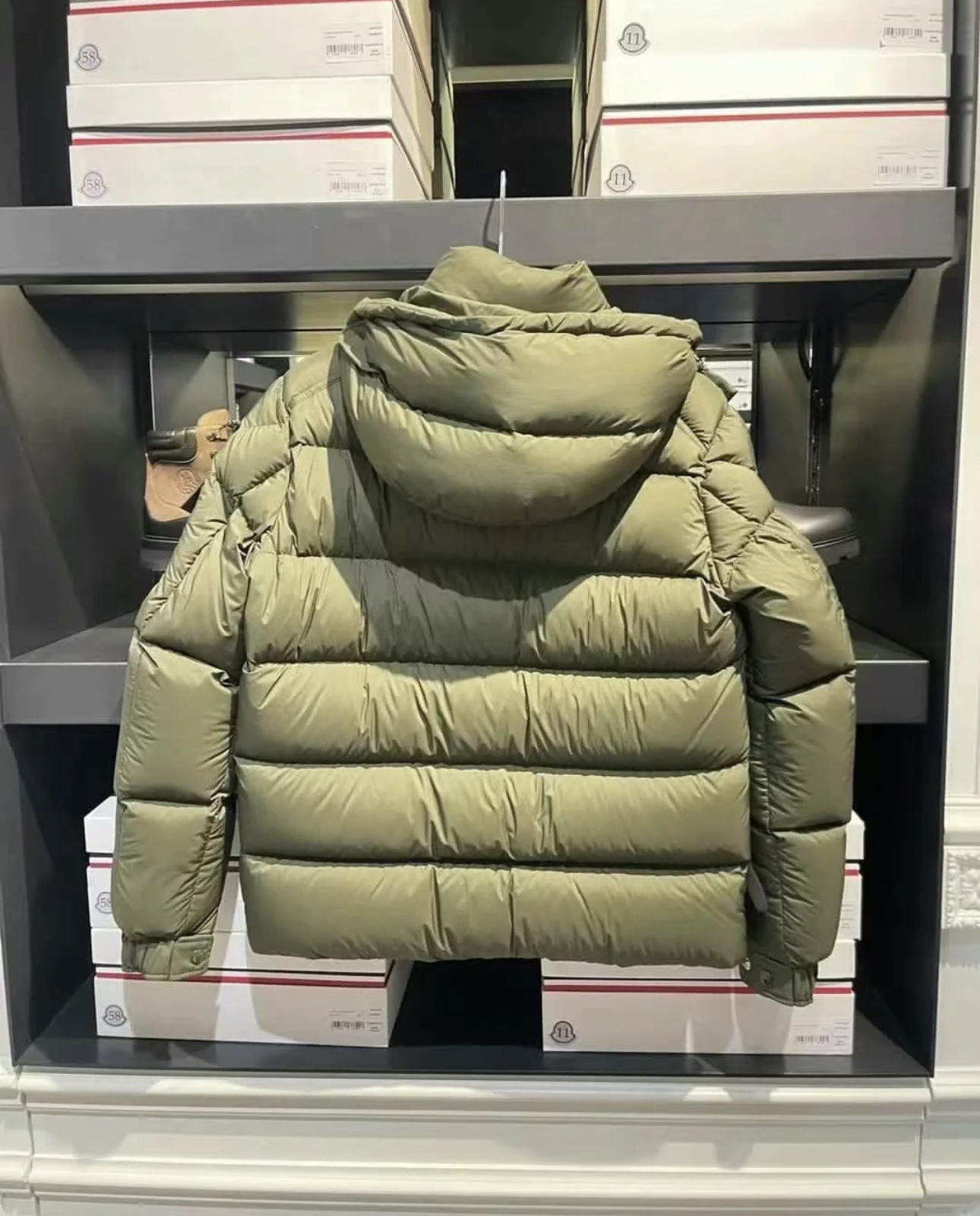 Bagsaaa Moncler Olive Green Puffer Jacket