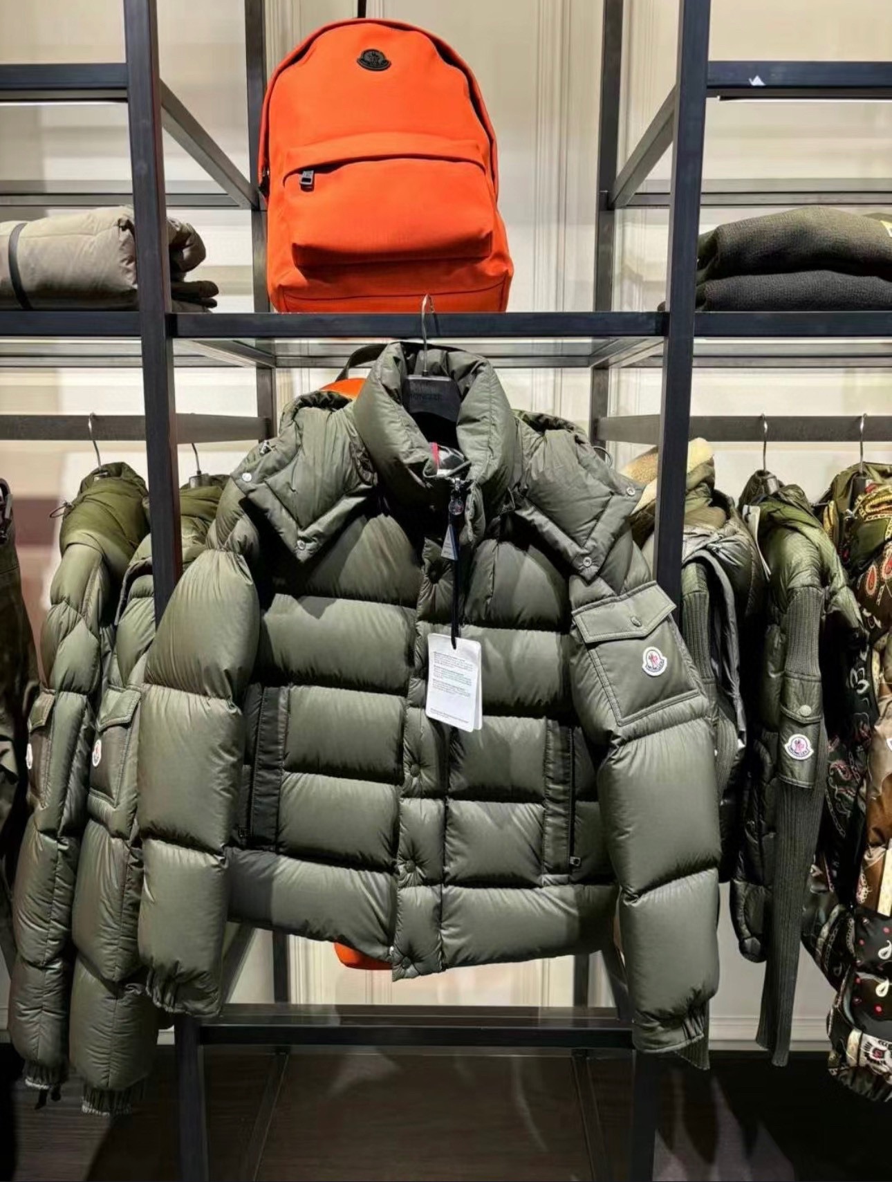 Bagsaaa Moncler Olive Green Puffer Jacket