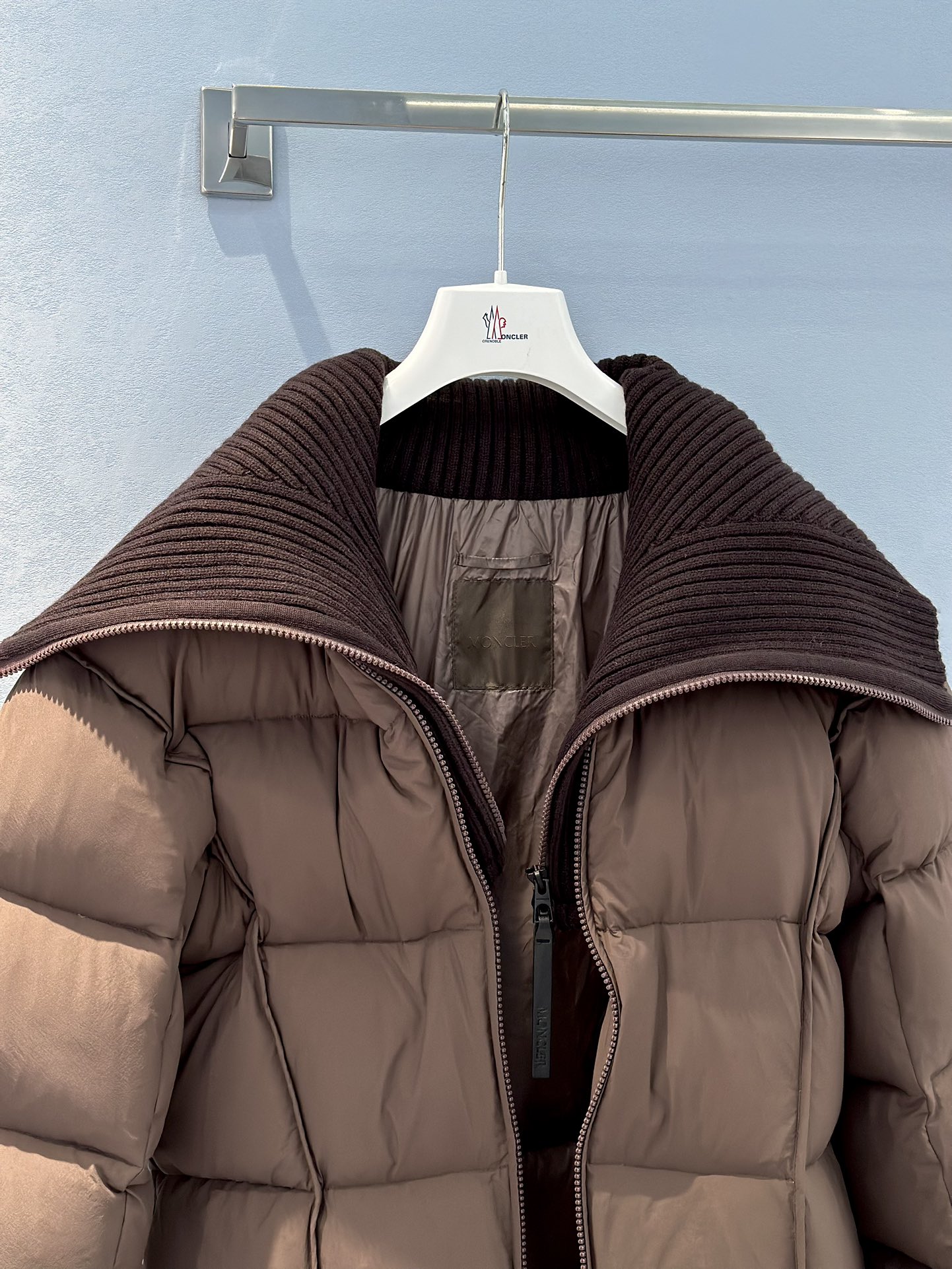 Bagsaaa Moncler Brerelle Long Down Jacket Brown