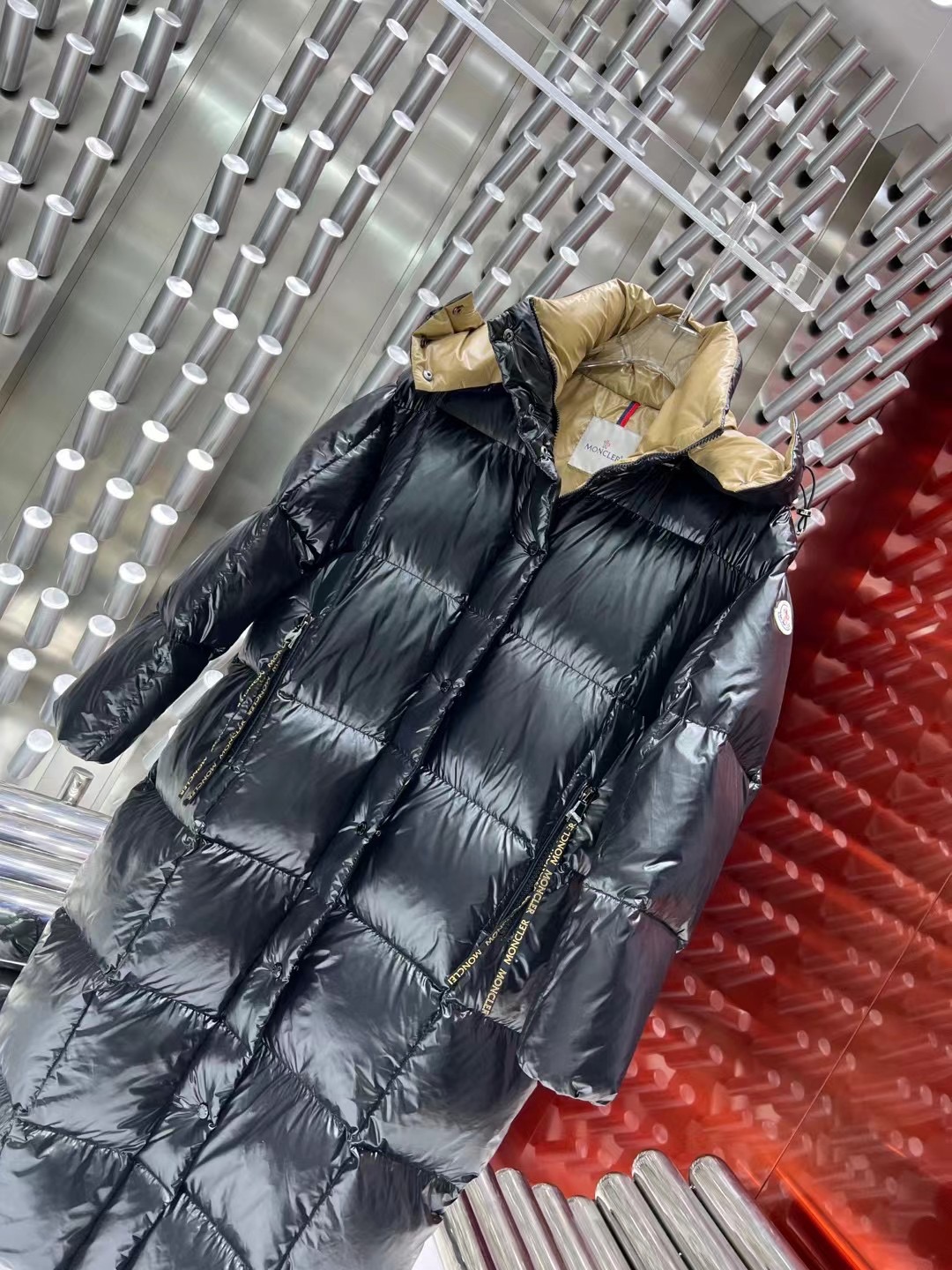 Bagsaaa Moncler Parnaiba Hooded Long Down Jacket Black