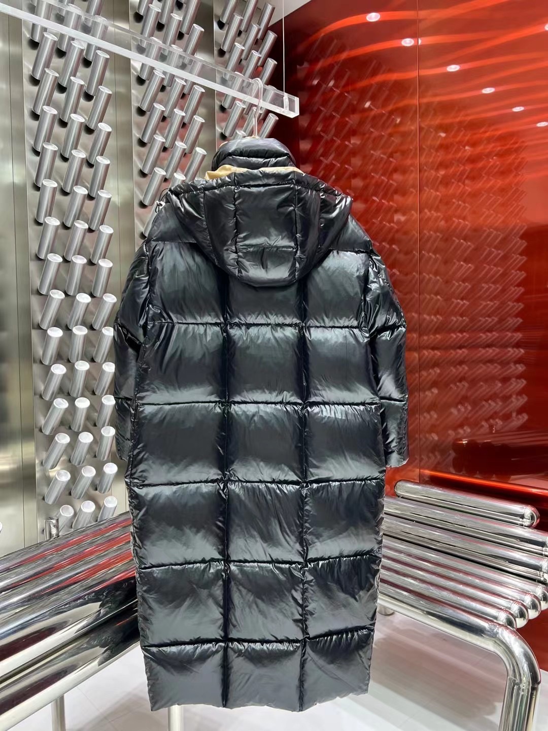 Bagsaaa Moncler Parnaiba Hooded Long Down Jacket Black