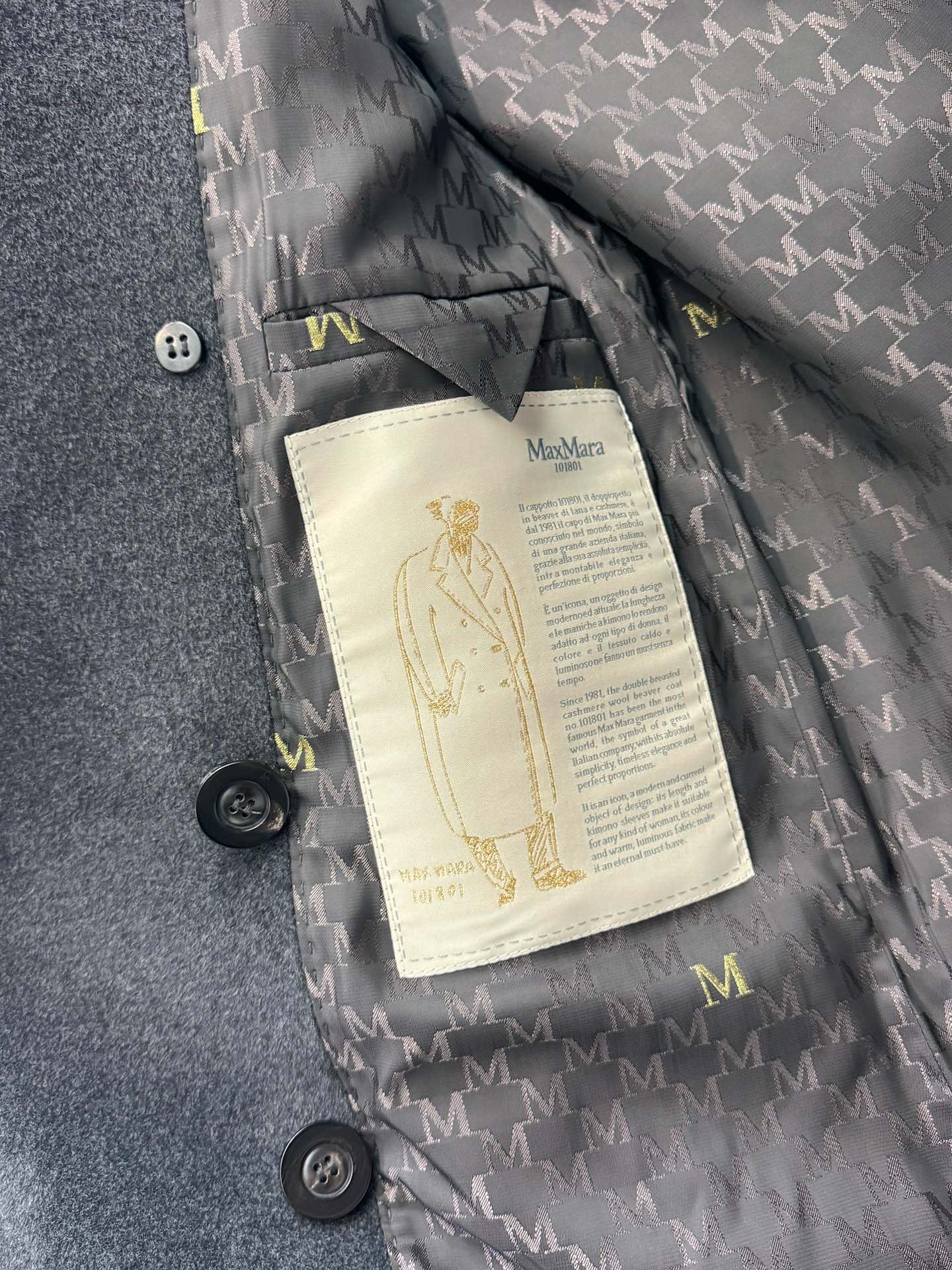 Bagsaaaa Max Mara Wool Coat Gray
