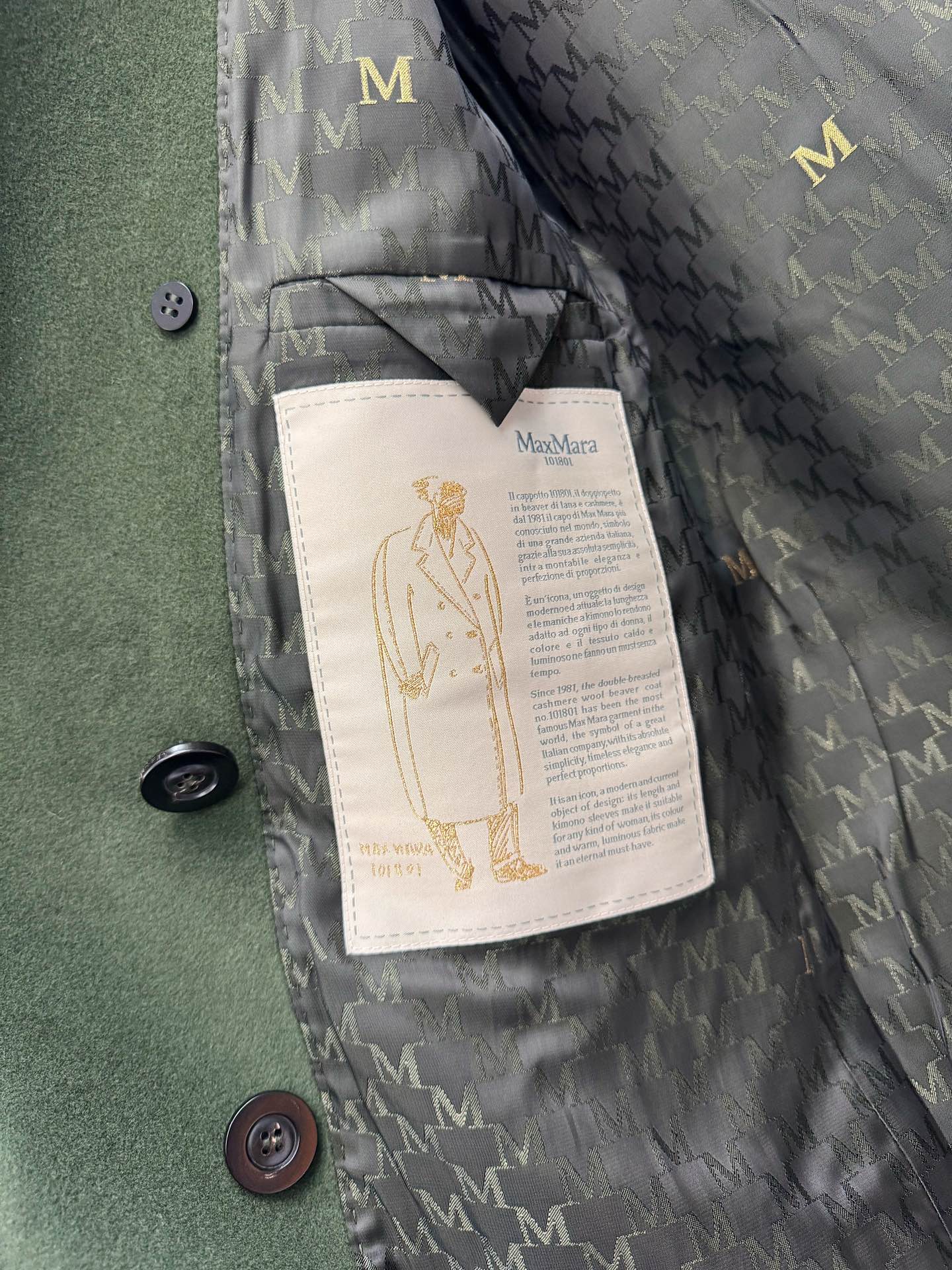 Bagsaaaa Max Mara Wool Coat Green