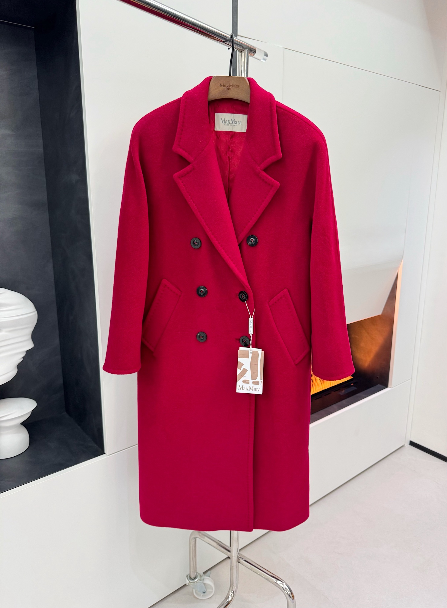 Bagsaaa Max Mara Wool Coat Dark Pink