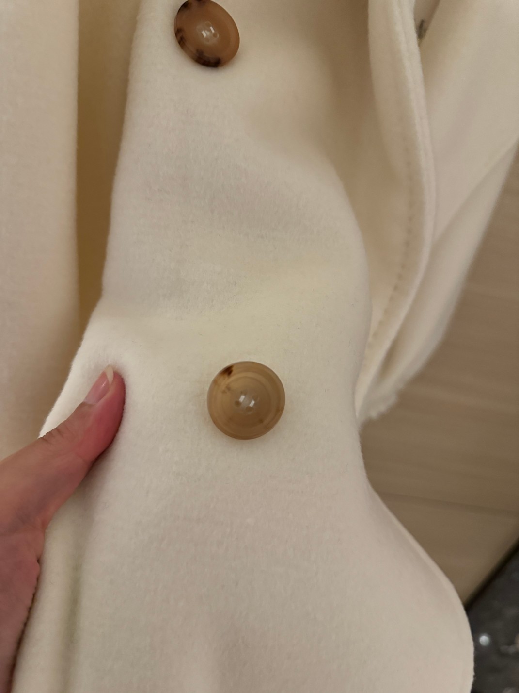 Bagsaaa Max Mara Zaffo cashmere double breasted long coat white