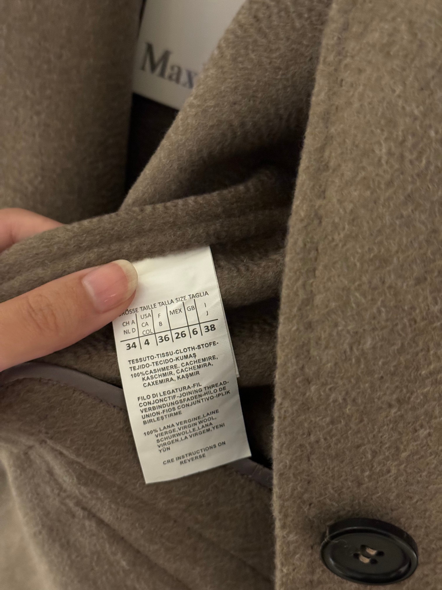Bagsaaa Max Mara Single-breasted cashmere jacket