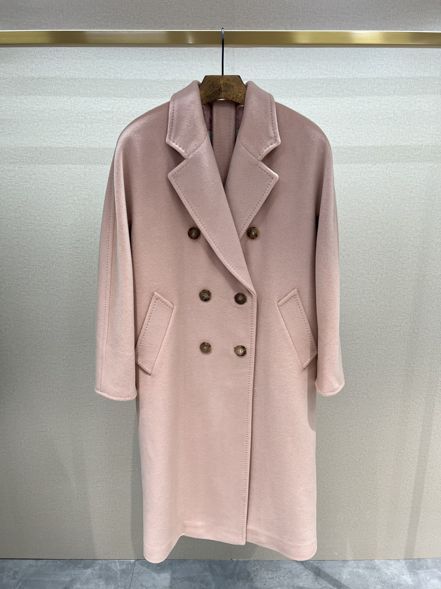 Bagsaaa Max Mara Pink Madame Wool And Cashmere Long Belted Coat