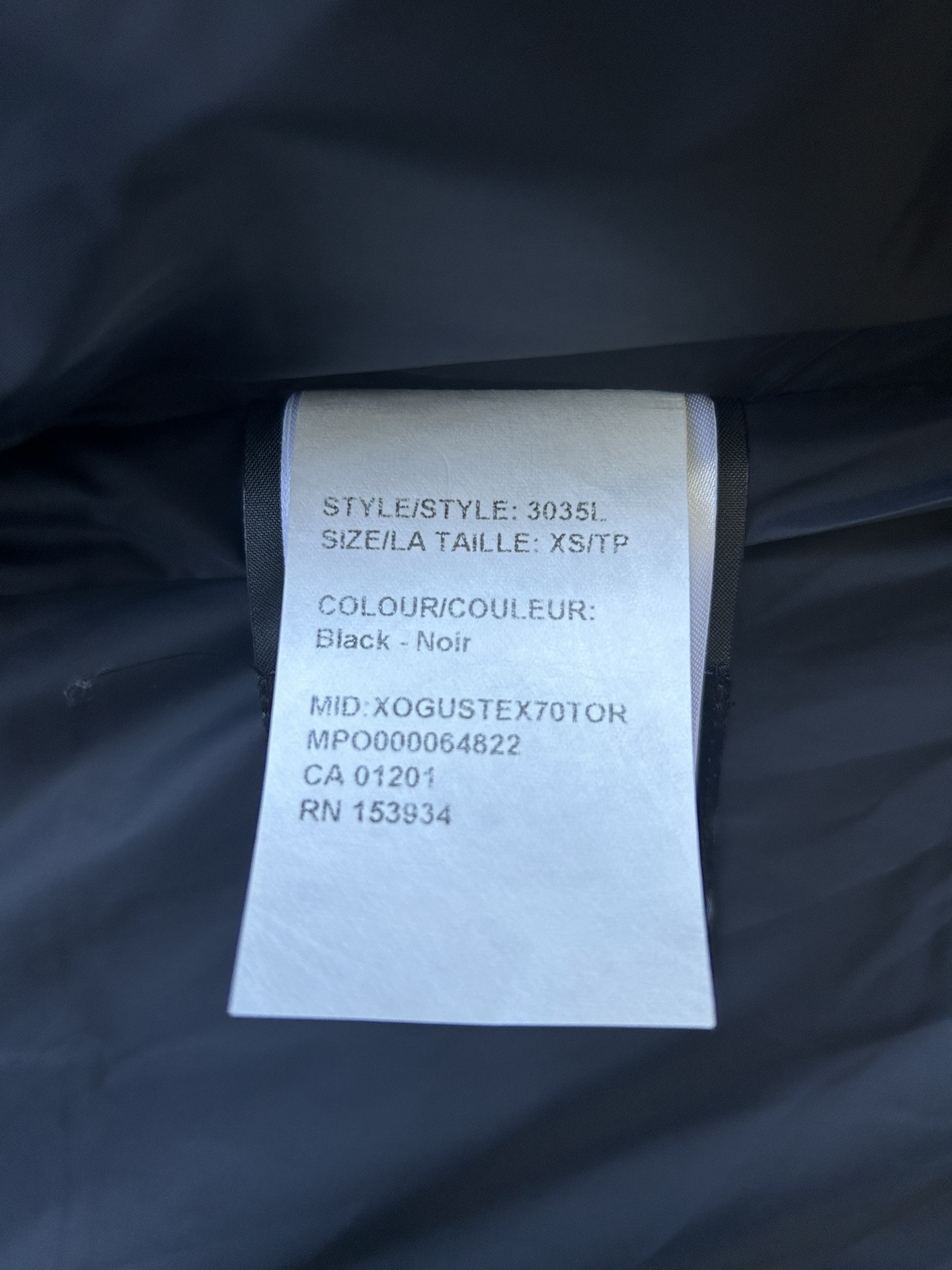 Bagsaaa Can*a G00se Mystique Parka Heritage Black