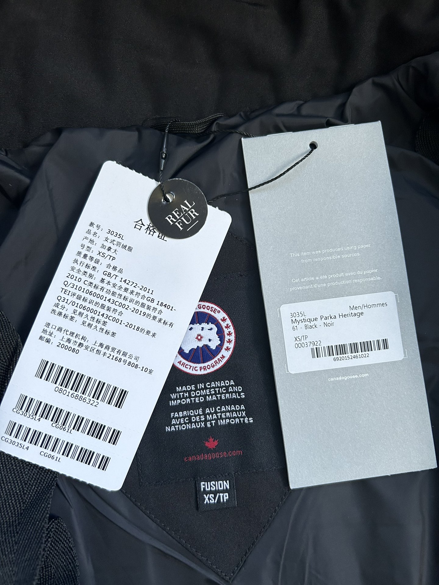 Bagsaaa Can*a G00se Mystique Parka Heritage Black