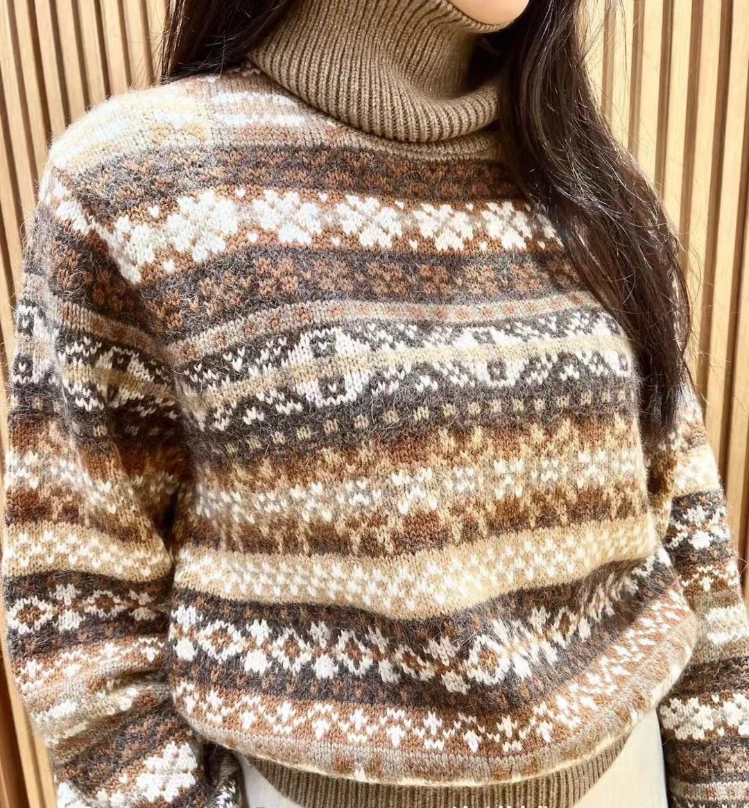 Bagsaaa L0r0 P1ana Scopello Turtleneck Wool Mocha/Deep Walnut