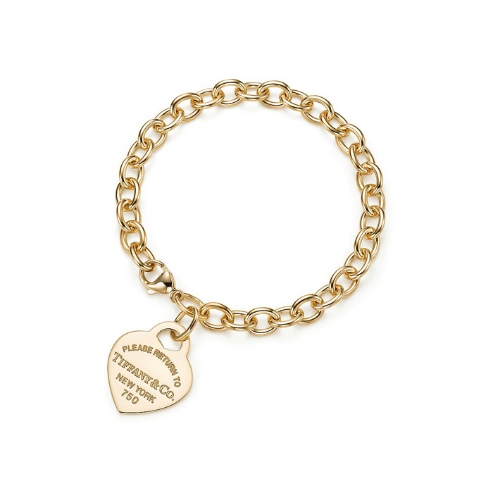 Bagsaaa T*f*ny&Co Heart Tag Bracelet Gold