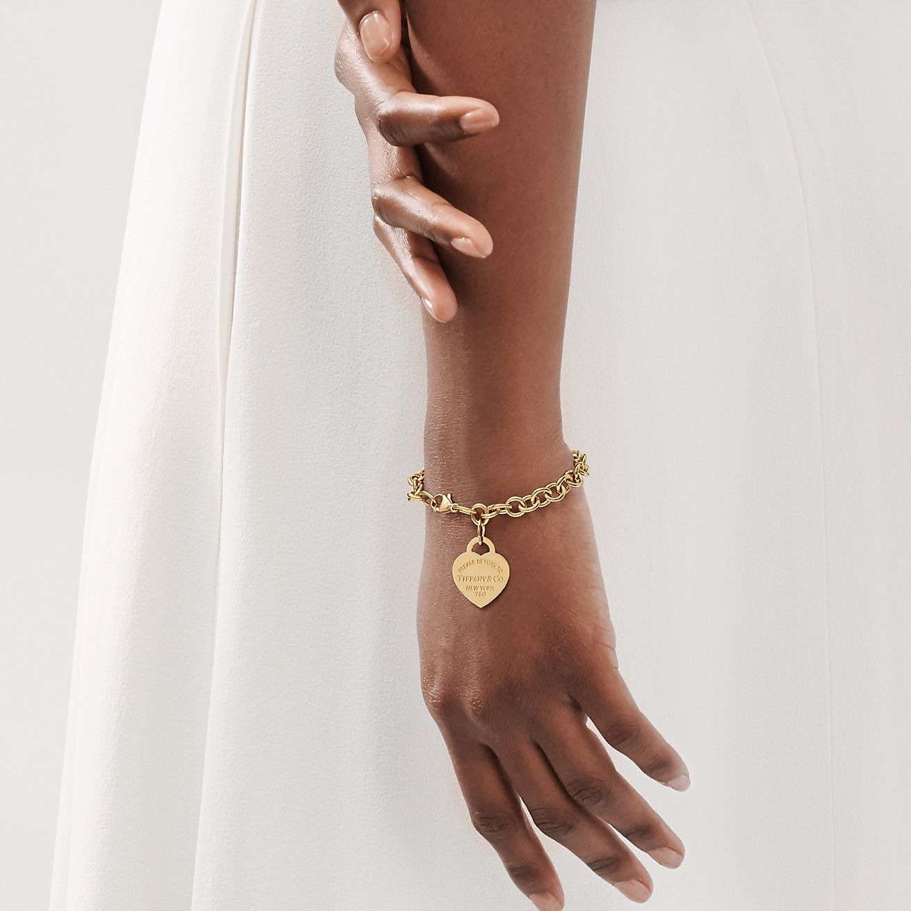 Bagsaaa T*f*ny&Co Heart Tag Bracelet Gold