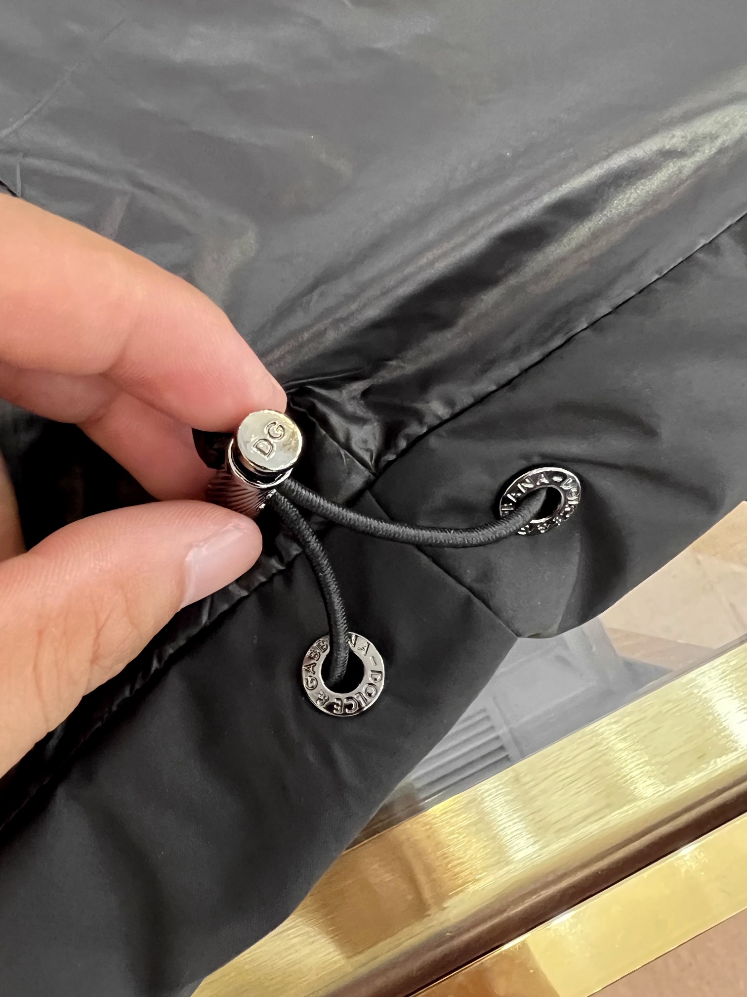 Bagsaaa D&G Nylon Down Jacket With Hood And Branded Tag Black