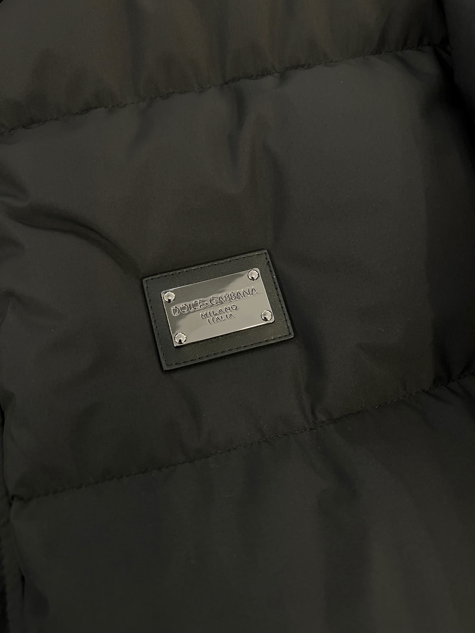 Bagsaaa D&G Nylon Down Jacket With Hood And Branded Tag Black