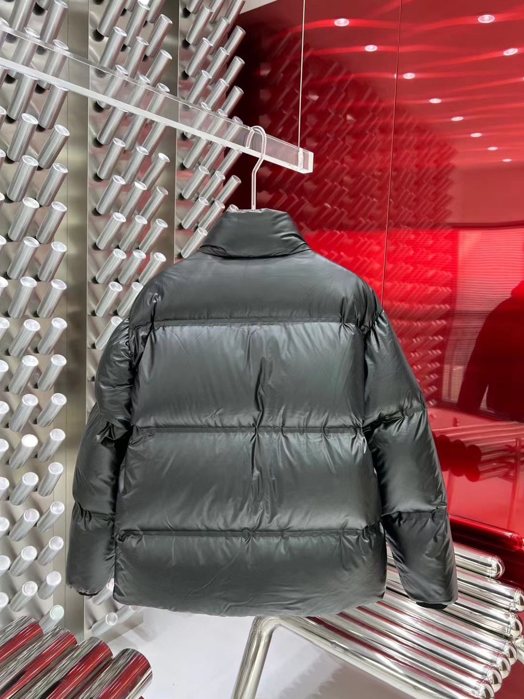 Bagsaaa Pra*a Light Re-Nylon hooded puffer jacket black