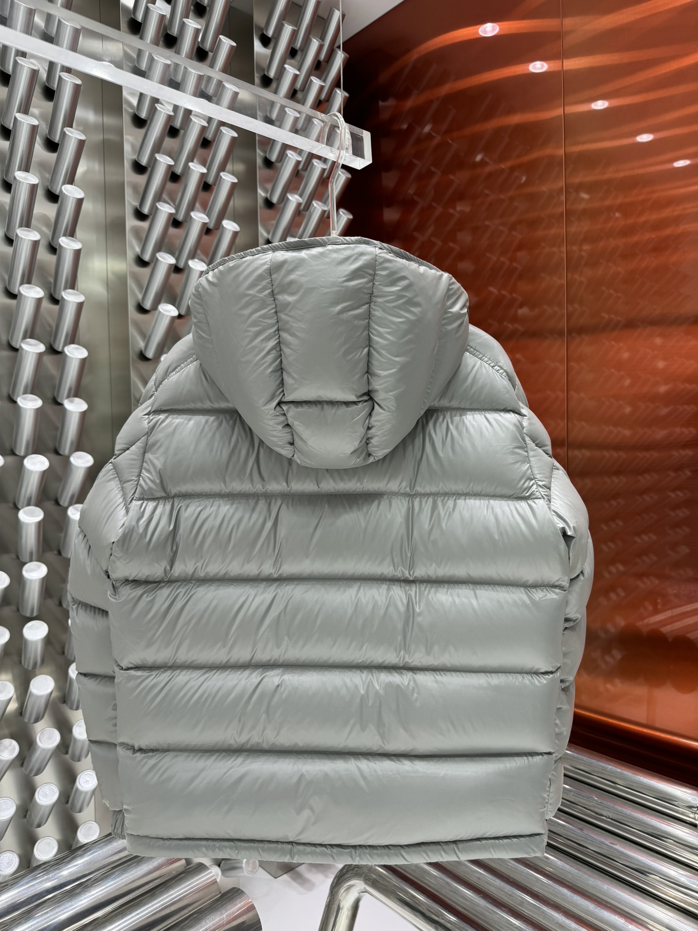 Bagsaaa Moncler Enfant Gles puffer jacket gray