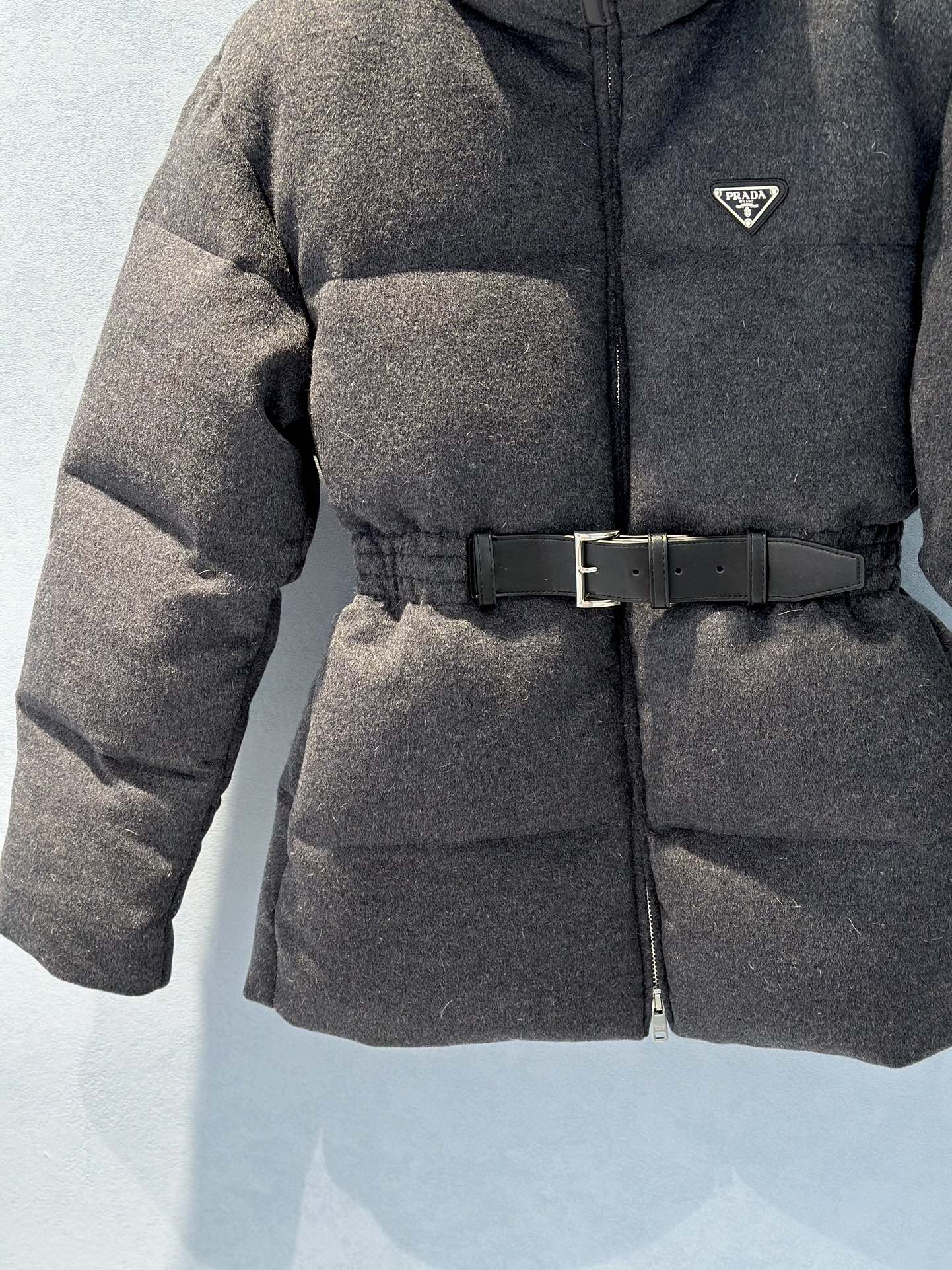 Bagsaaa Pra*a Flannel down jacket Slate Gray
