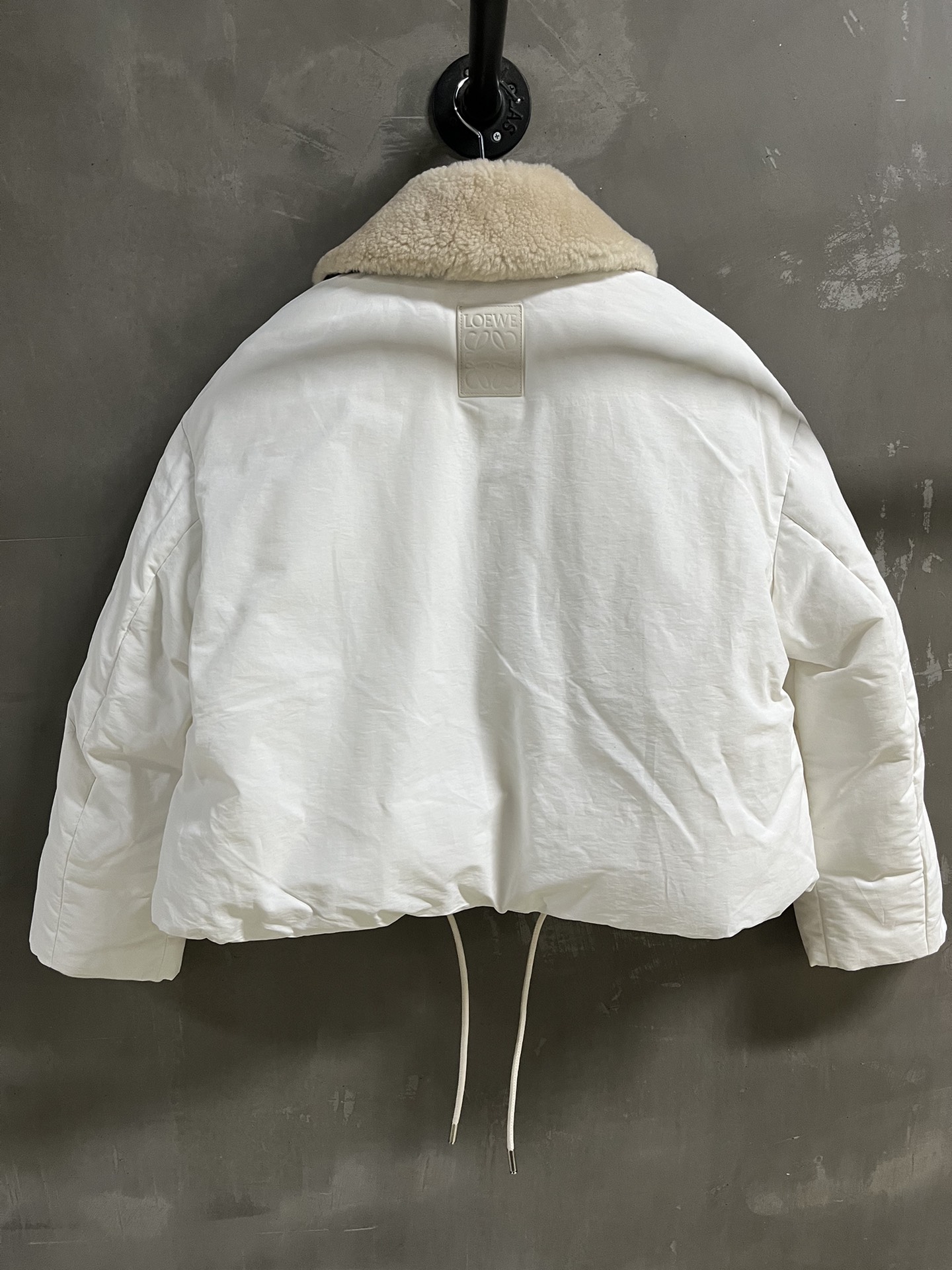 Bagsaaa L0ew* Puffer jacket in technical cotton blend ivory