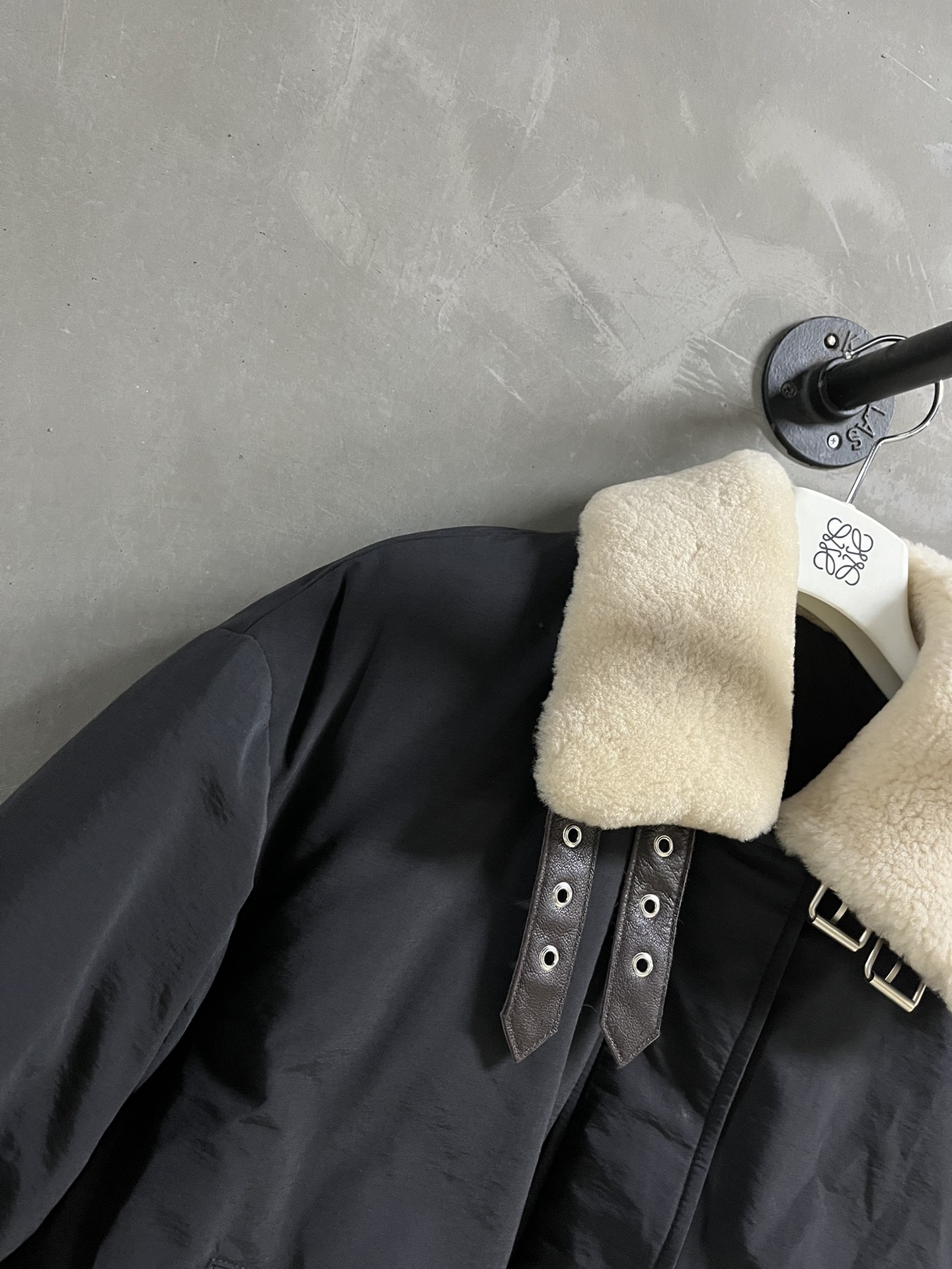 Bagsaaa L0ew* Puffer jacket in technical cotton blend black
