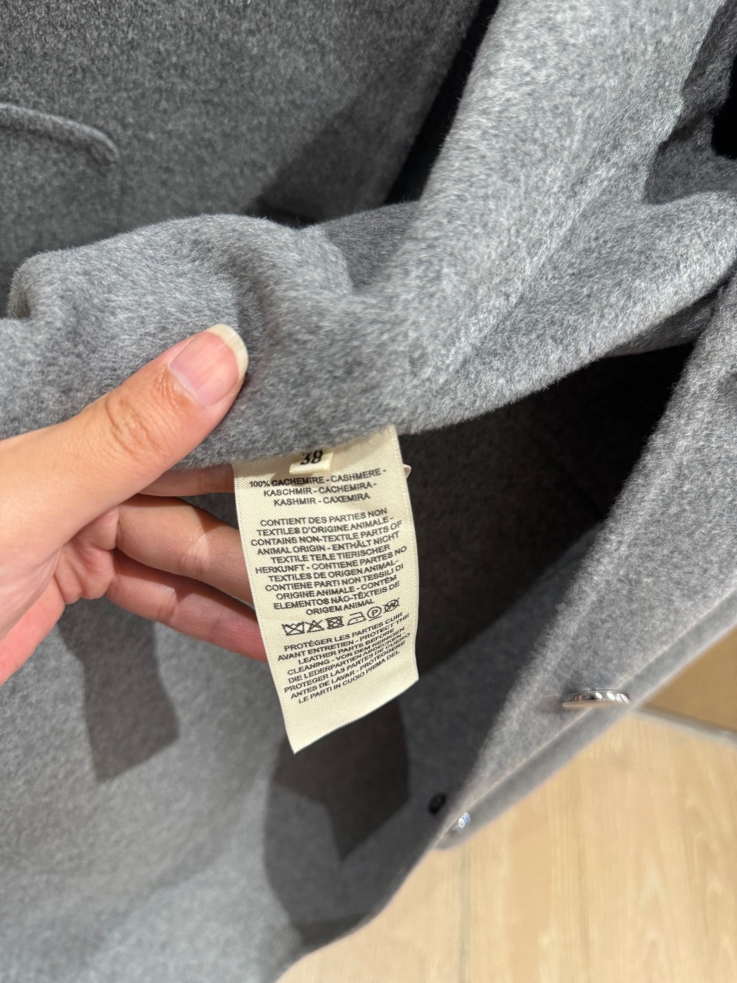 Bagsaaa H**me5 Cashmere wrap coat gray