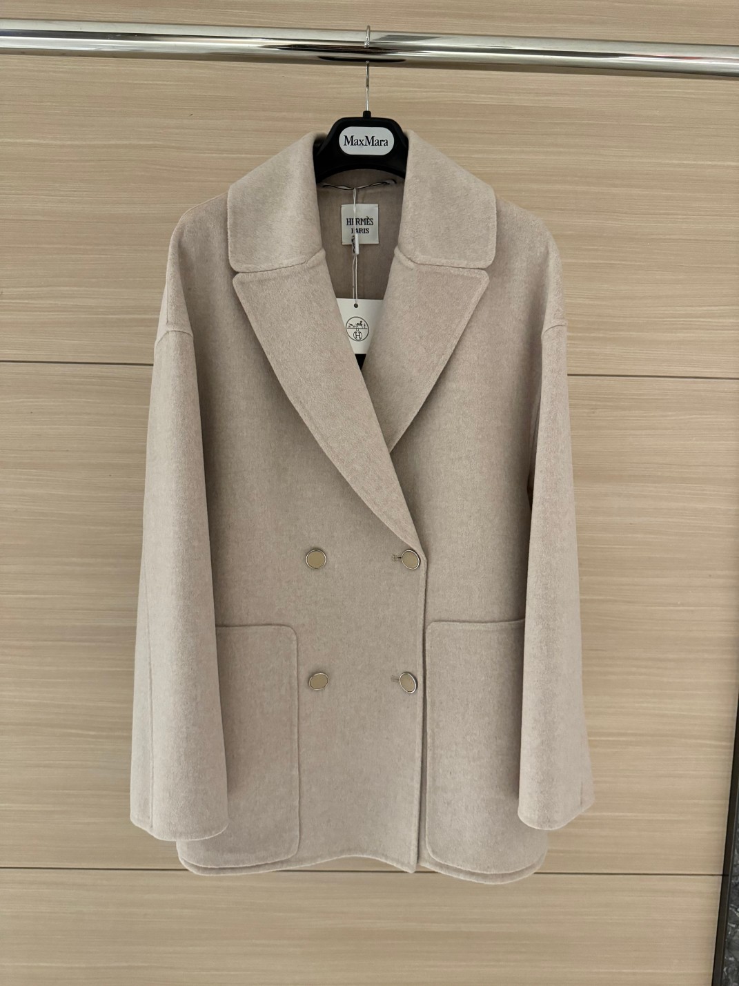 Bagsaaa H**me5 Cashmere pea coat beige