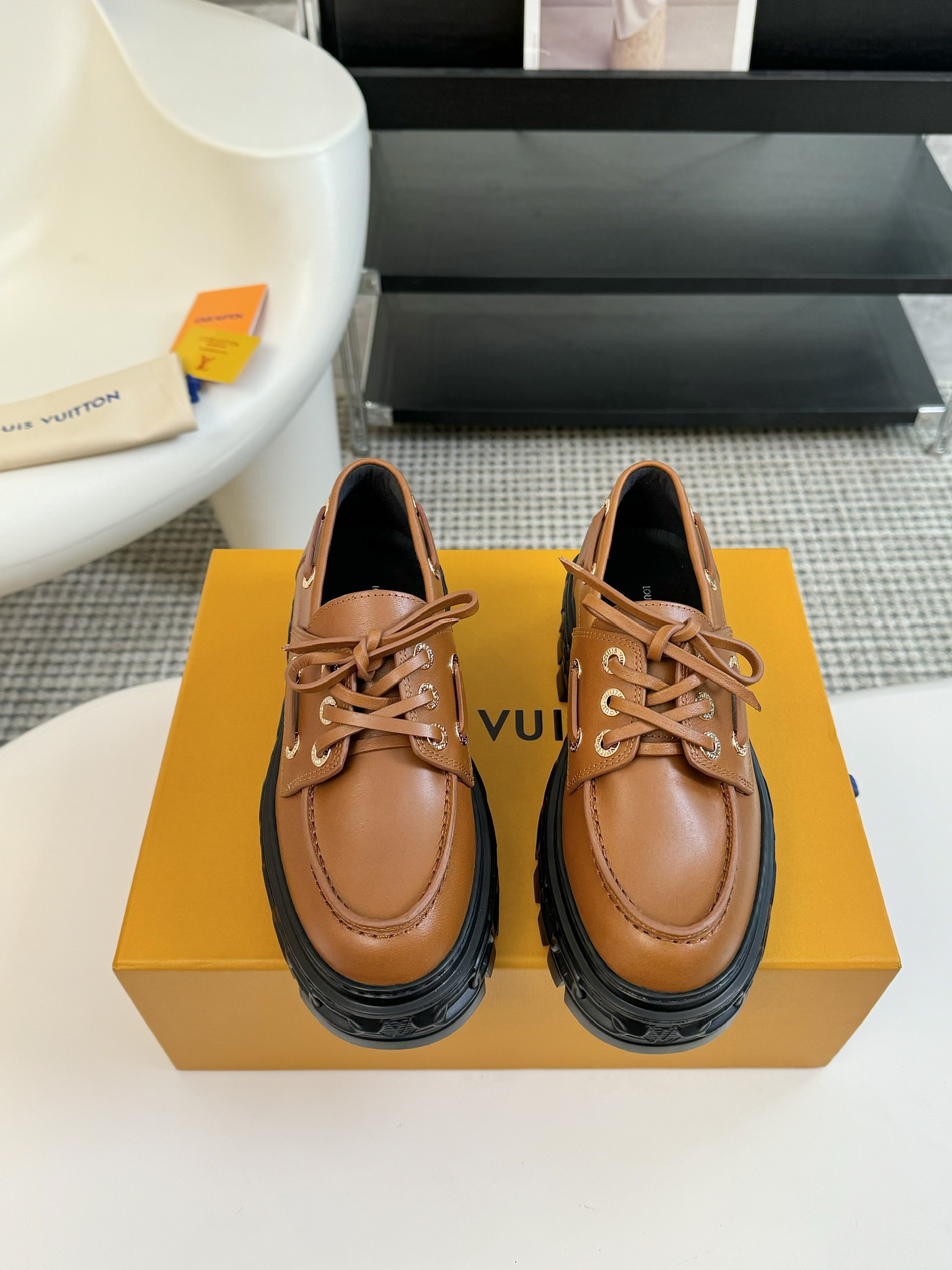 Bagsaaa L0vis Vvtt0n LV Record Boat Shoe Brown