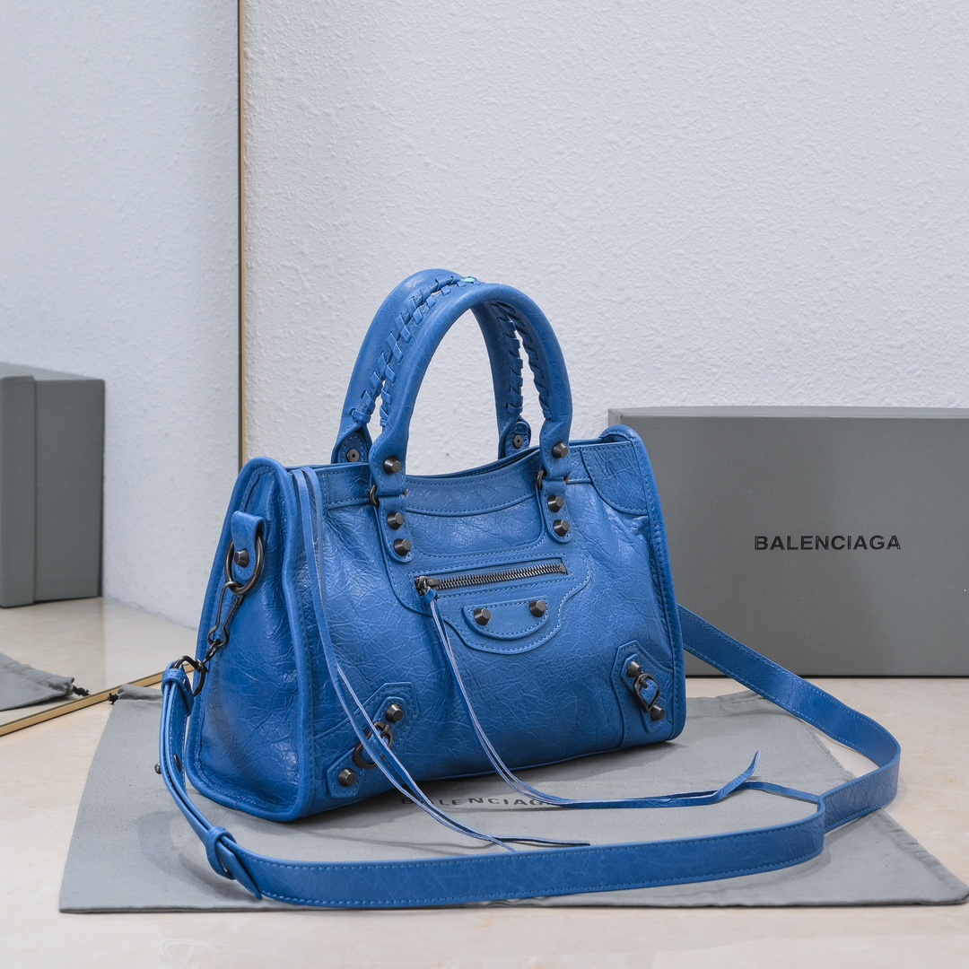 Bagsaaa Ba1en*iaga Le City Small Bag in blue - 30x20x11cm