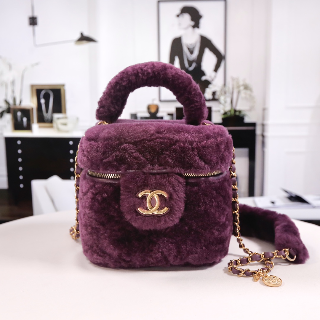 Bagsaaa Ch**el Petit Sac Vanity AS3357 Purple - 17x27x17 cm