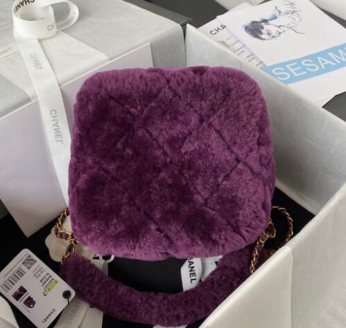 Bagsaaa Ch**el Petit Sac Vanity AS3357 Purple - 17x27x17 cm