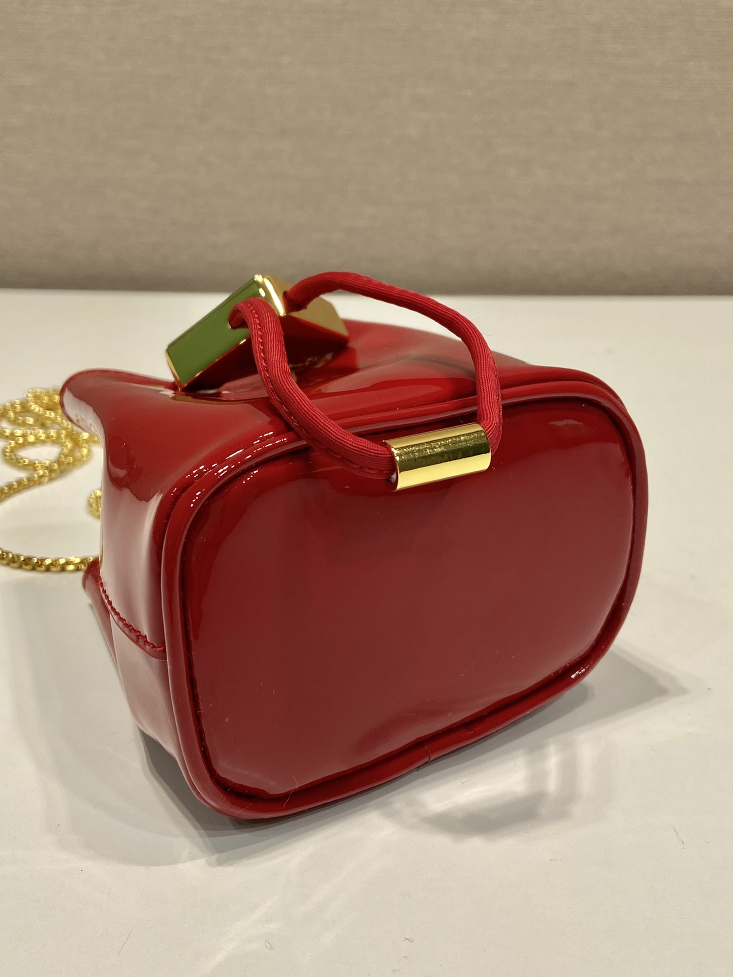 Bagsaaa Pra*a Patent leather mini-pouch red - 9.5cm